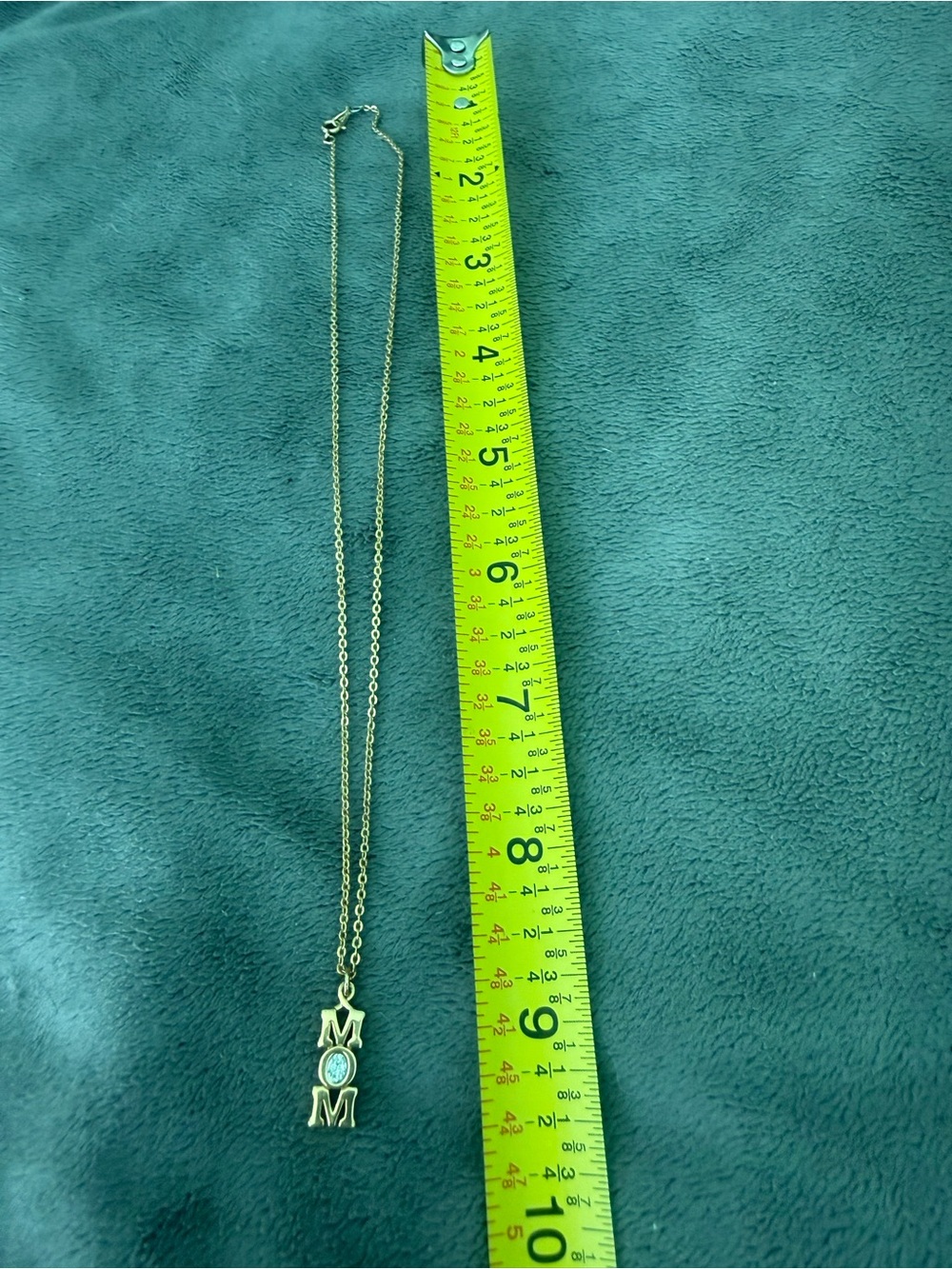 Avon Gold-tone MOM Pendant Necklace with Clear Stone Accent